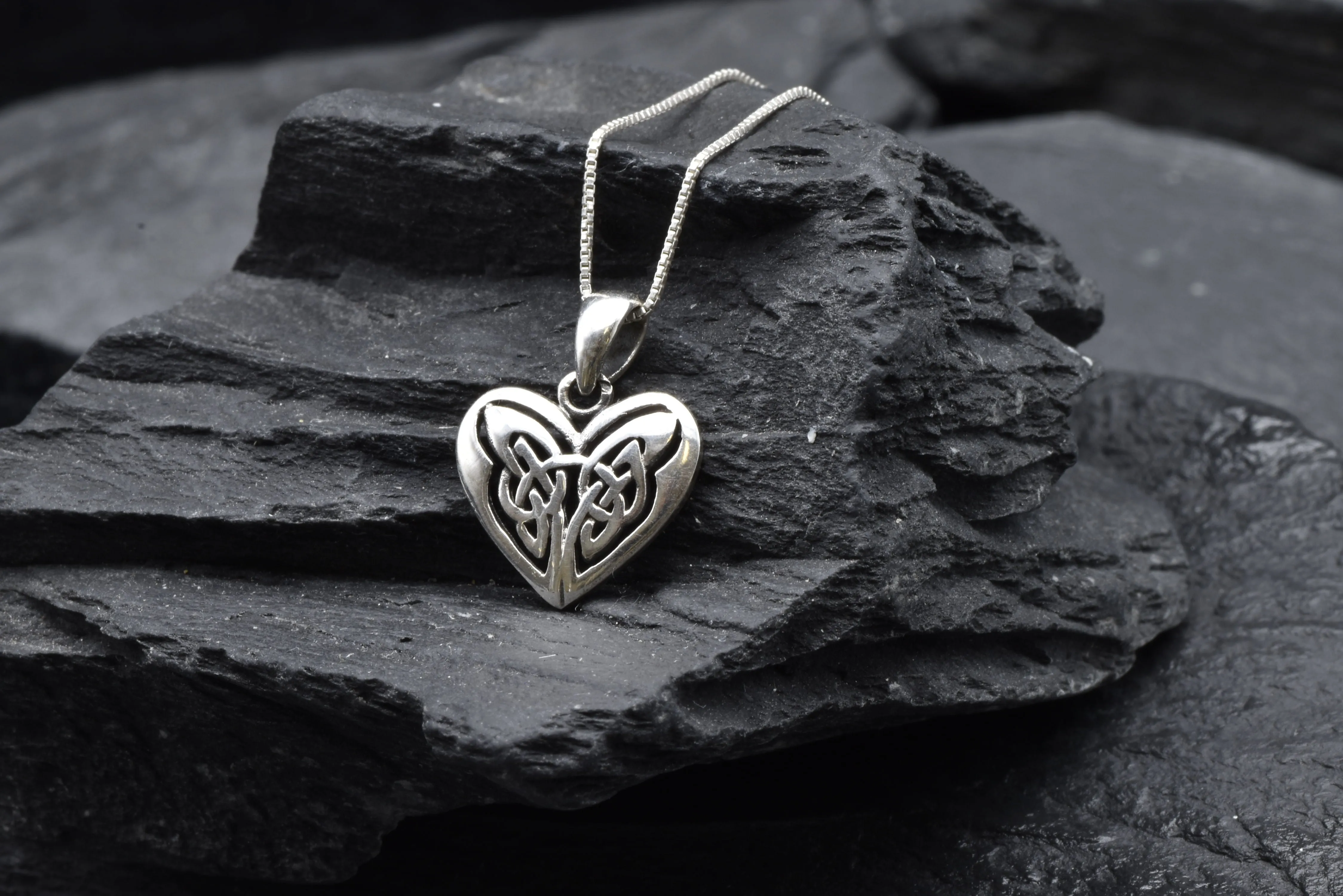 Butterfly Heart Pendant - Celtic Heart Pendant, Silver Heart Pendant