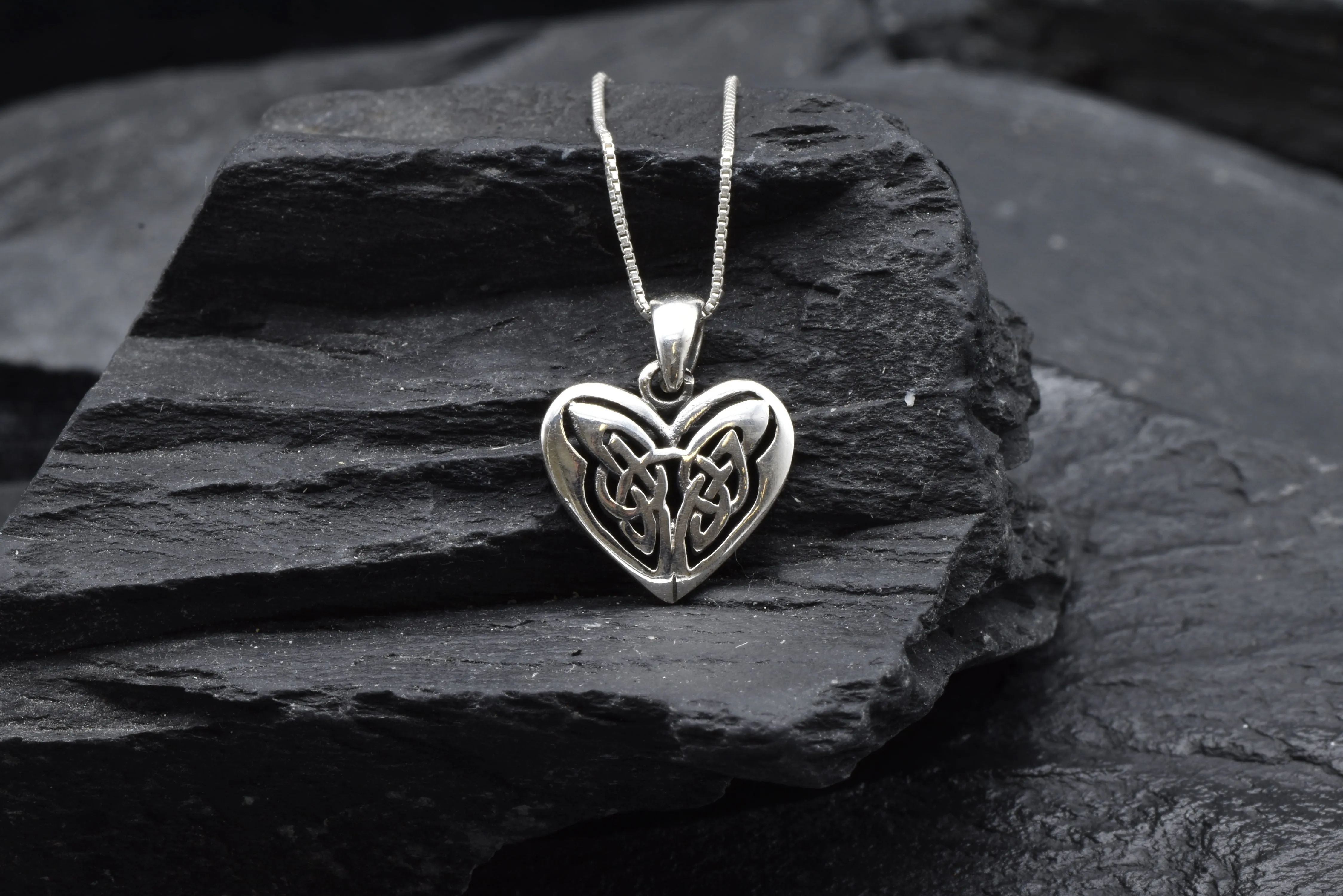Butterfly Heart Pendant - Celtic Heart Pendant, Silver Heart Pendant