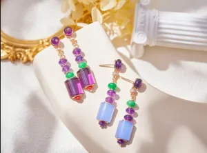 Cabochon gems beads Zirconite Cubic Zirconia Earrings 840E100