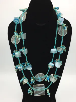 Candy Crunch Necklace: Turquoise/Clear with Baubles and Blasts