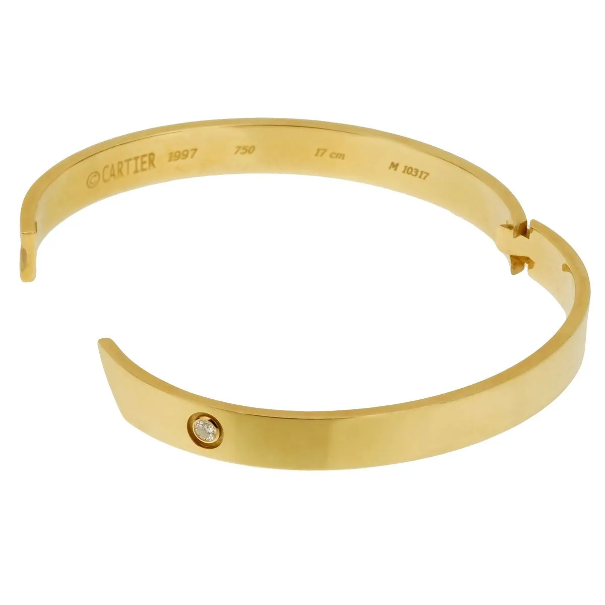 Cartier Anniversary Diamond Yellow Gold Bangle Bracelet