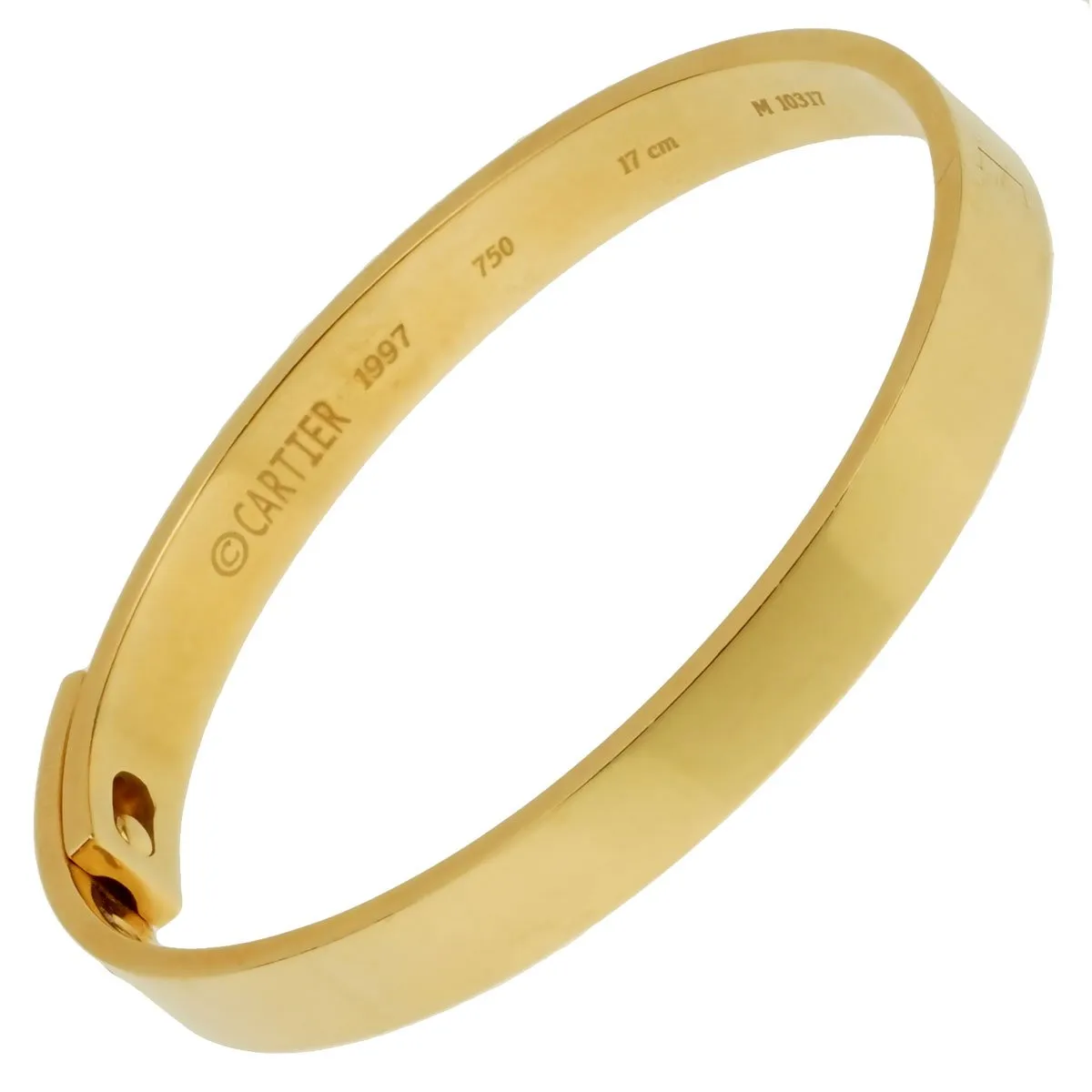Cartier Anniversary Diamond Yellow Gold Bangle Bracelet