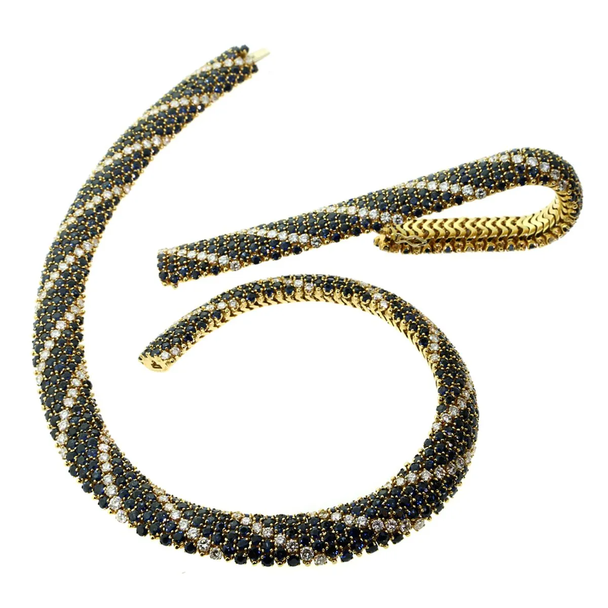 Cartier Diamond Sapphire Yellow Gold Suite