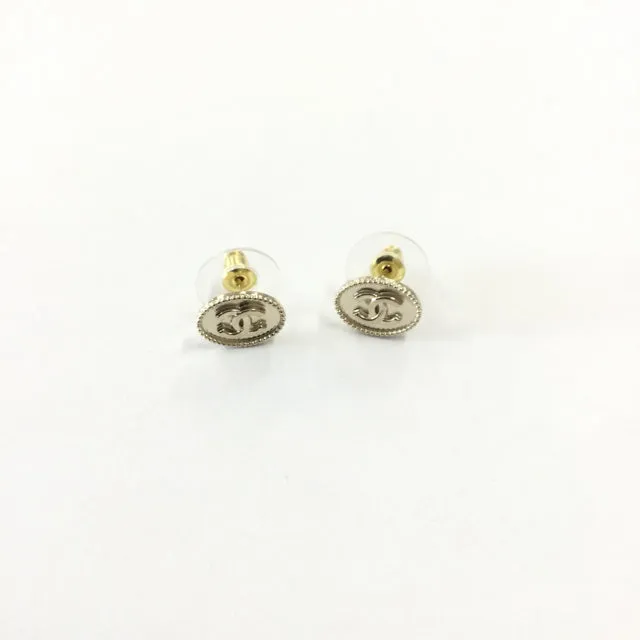 Chanel Mini Oval Button Post Earrings