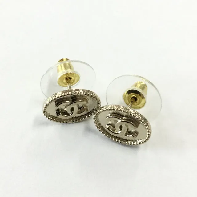 Chanel Mini Oval Button Post Earrings