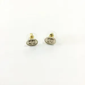Chanel Mini Oval Button Post Earrings
