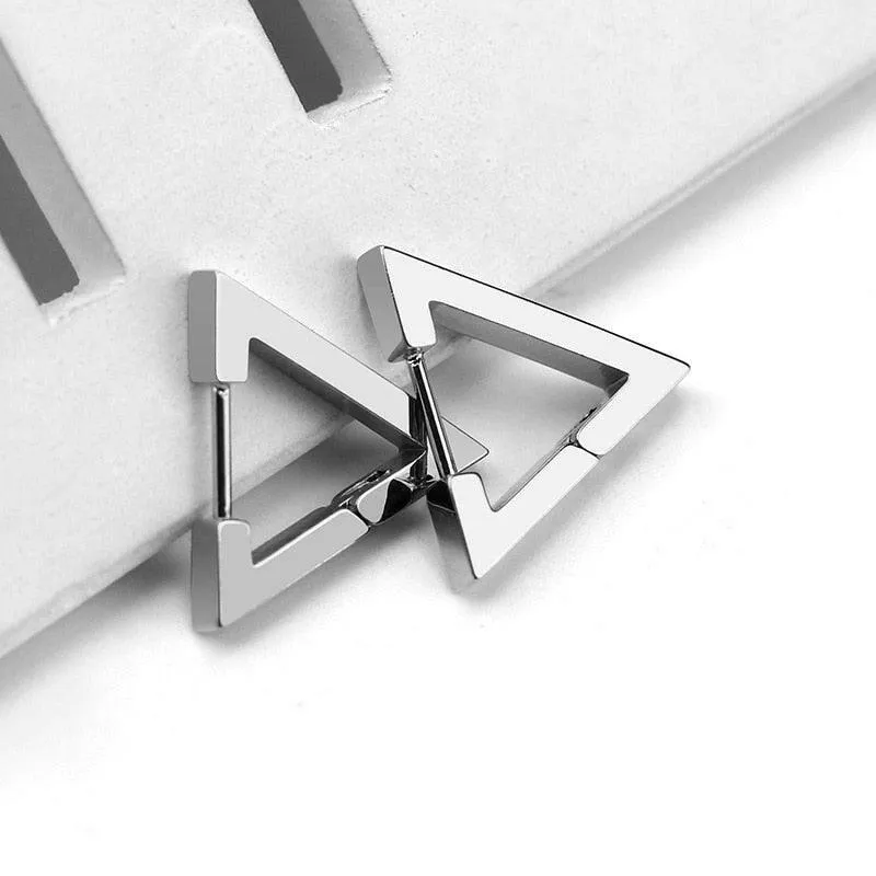 Chic Geometric Stainless Steel Hoop Earrings