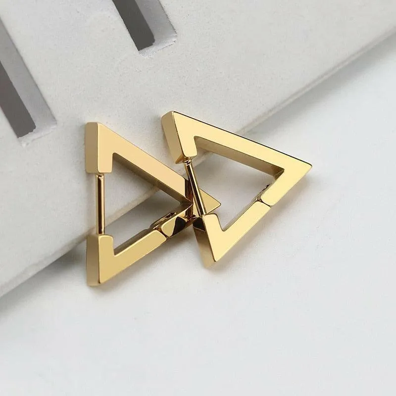 Chic Geometric Stainless Steel Hoop Earrings