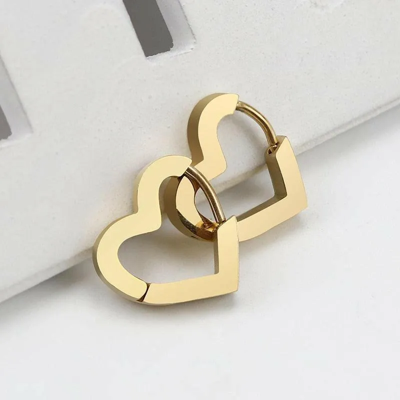 Chic Geometric Stainless Steel Hoop Earrings