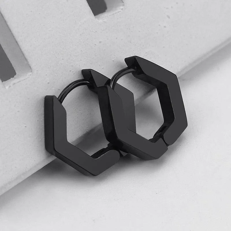 Chic Geometric Stainless Steel Hoop Earrings