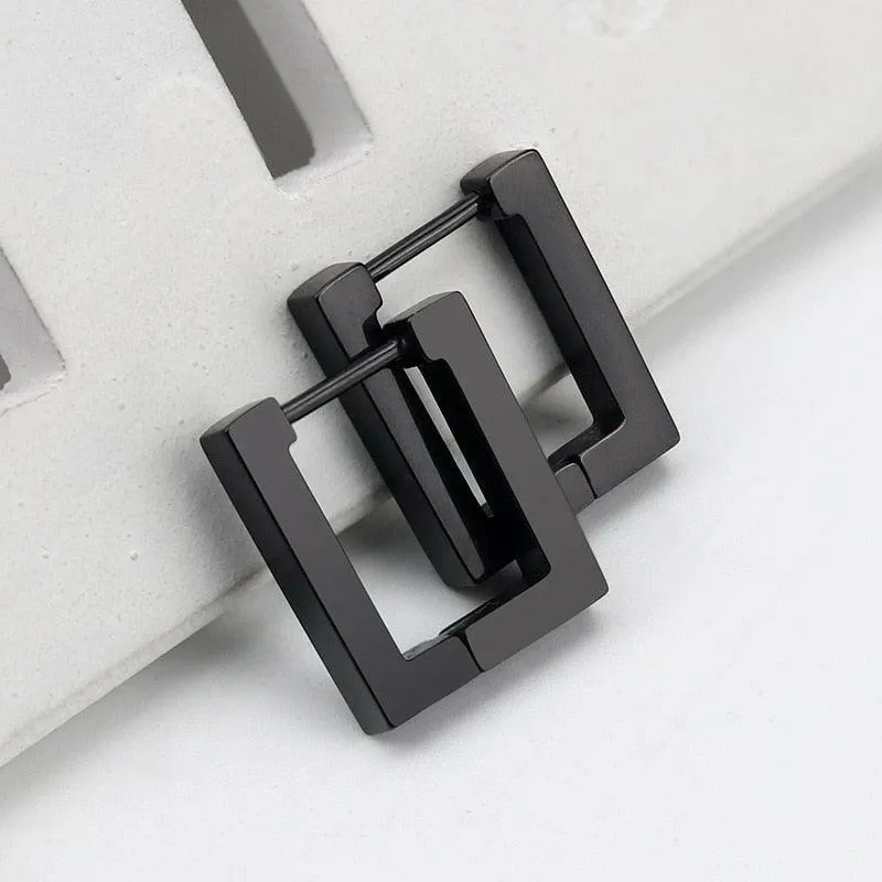 Chic Geometric Stainless Steel Hoop Earrings