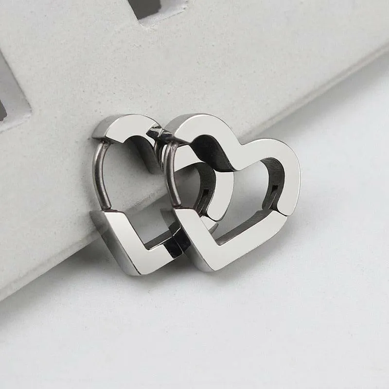 Chic Geometric Stainless Steel Hoop Earrings