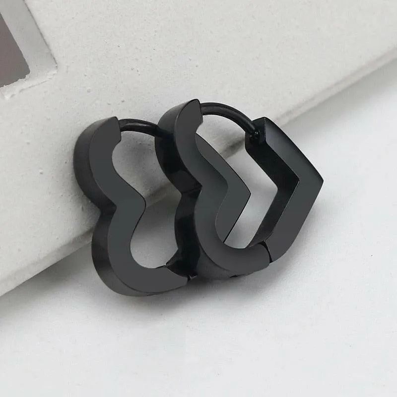 Chic Geometric Stainless Steel Hoop Earrings