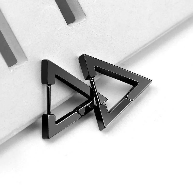 Chic Geometric Stainless Steel Hoop Earrings