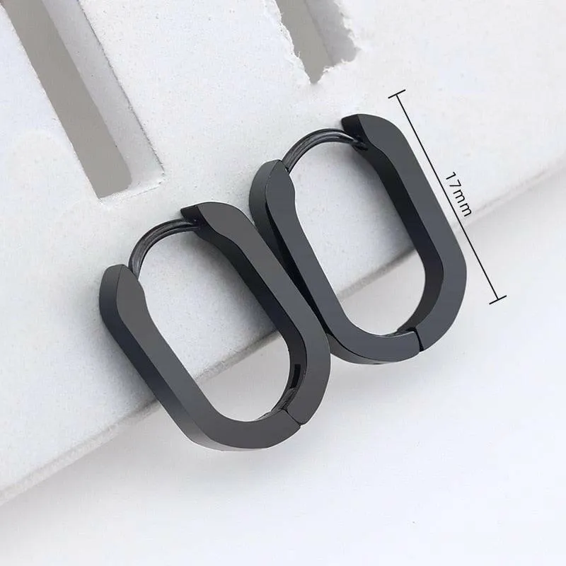 Chic Geometric Stainless Steel Hoop Earrings