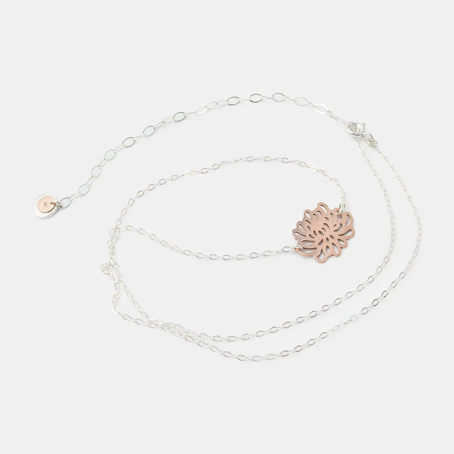 Chrysanthemum Solid Rose Gold Pendant