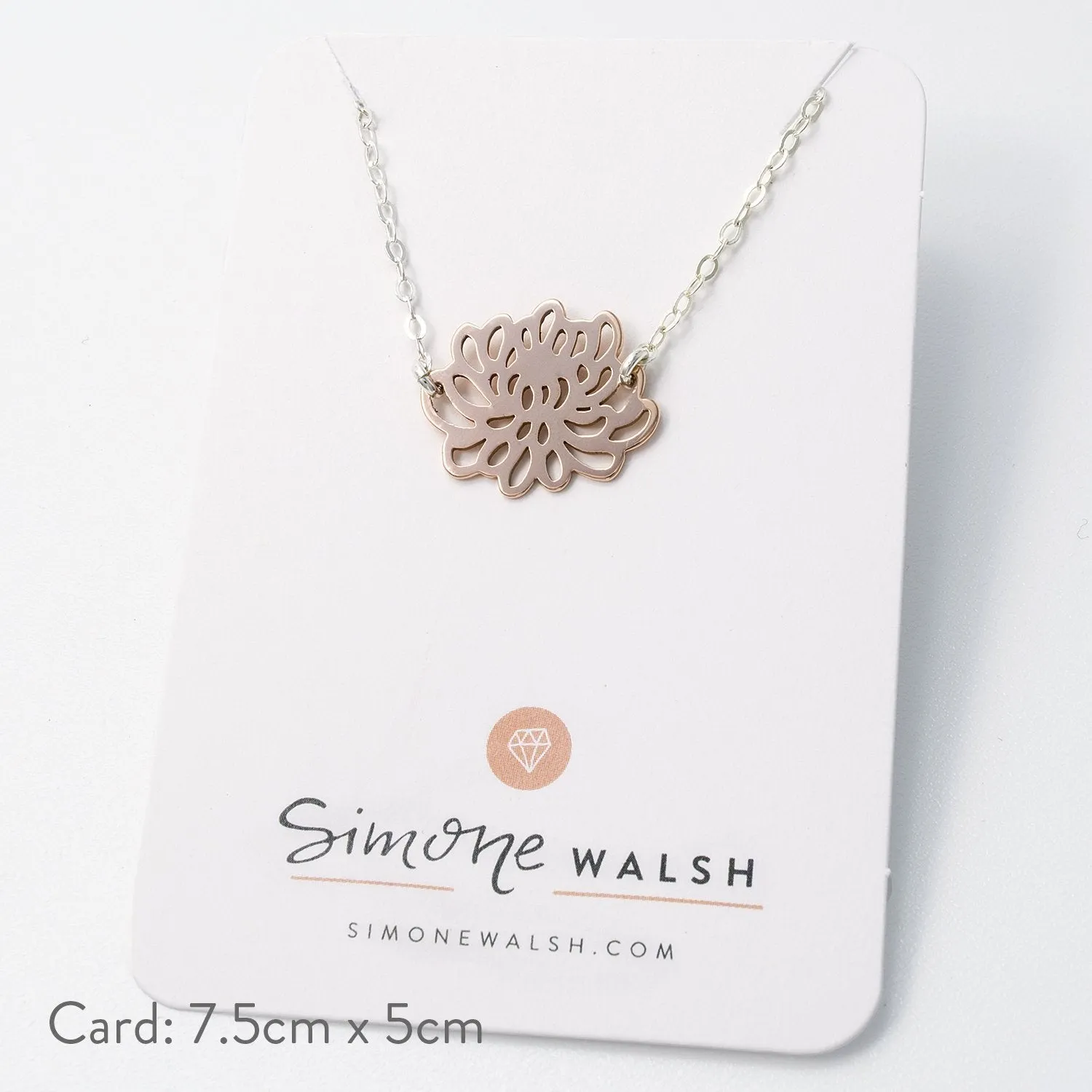 Chrysanthemum Solid Rose Gold Pendant