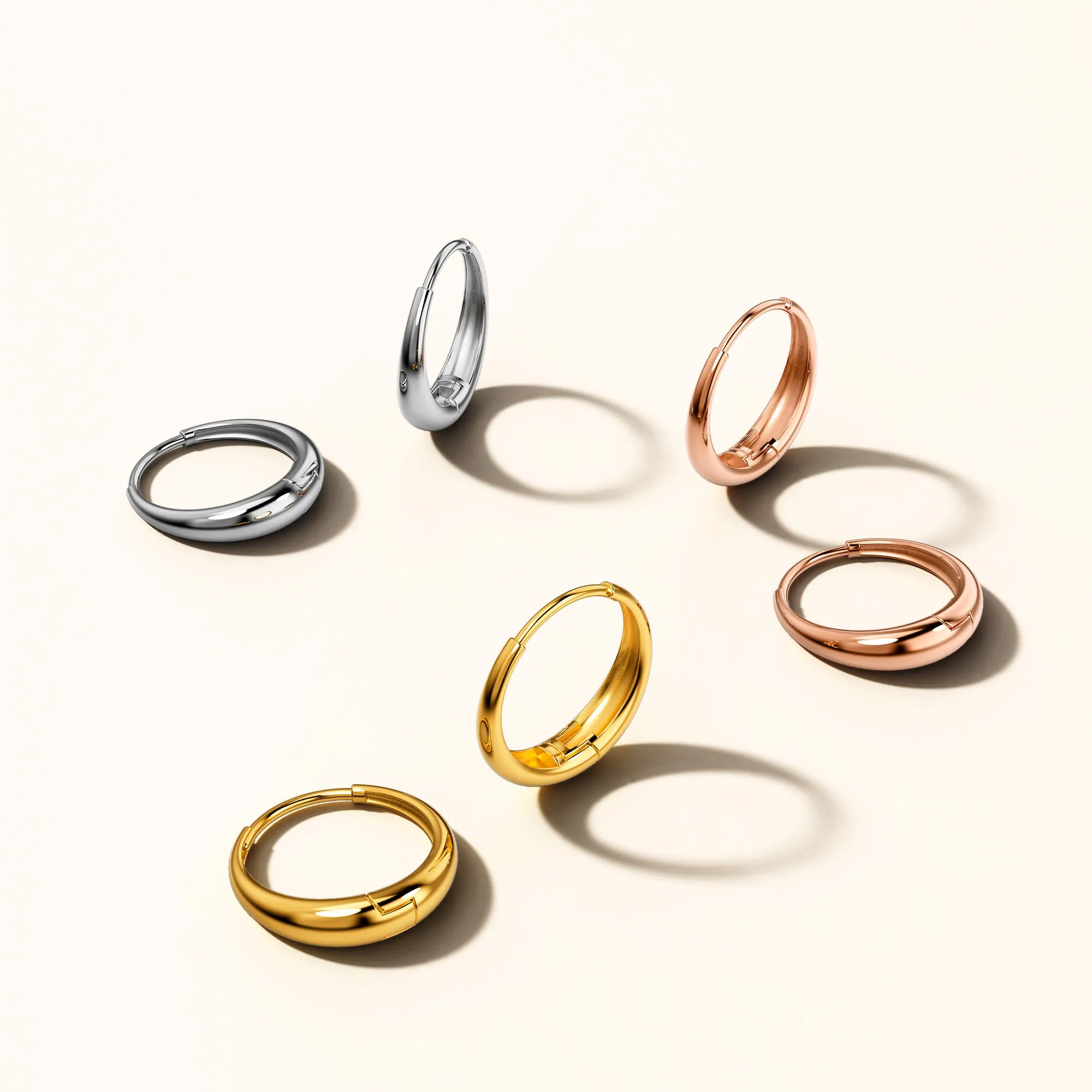 Ciara Chic Graduated Hoop Earrings Gold