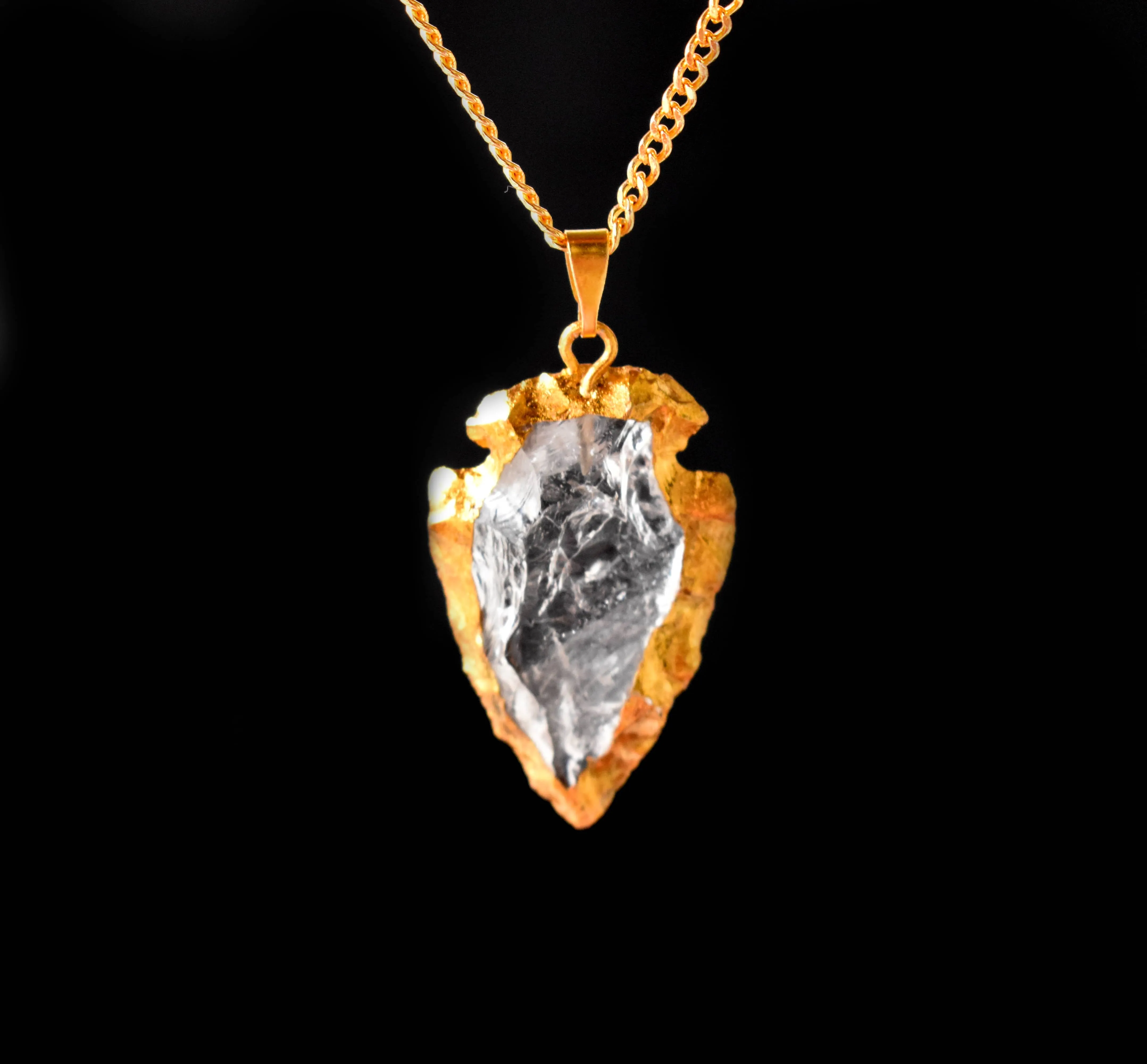 Clear Quartz Arrowhead Pendant