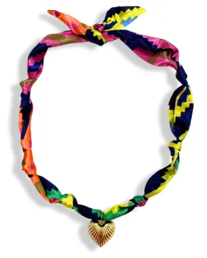 Colorful Aztec Heart Scarf Bandana Necklace