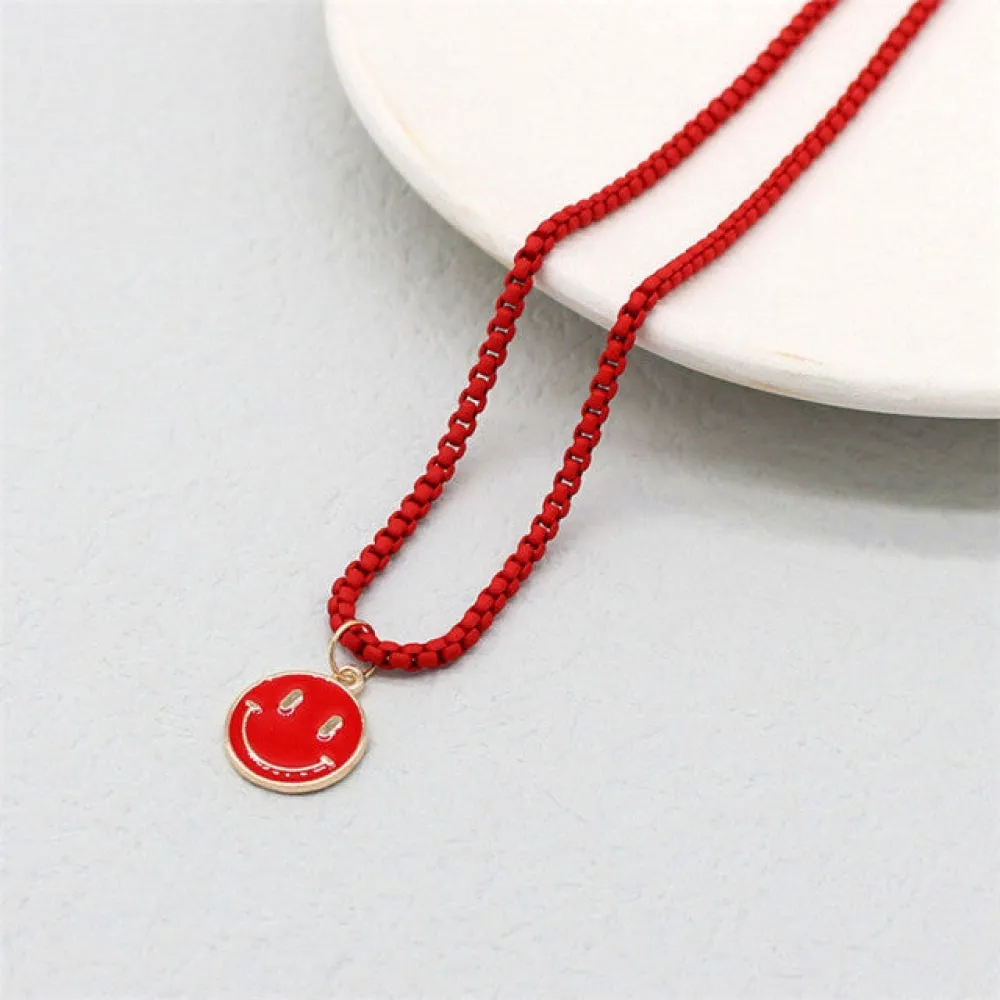 Colorful Happy Face Necklace