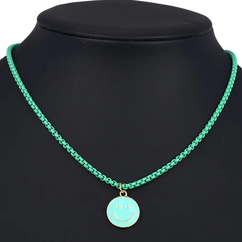 Colorful Happy Face Necklace