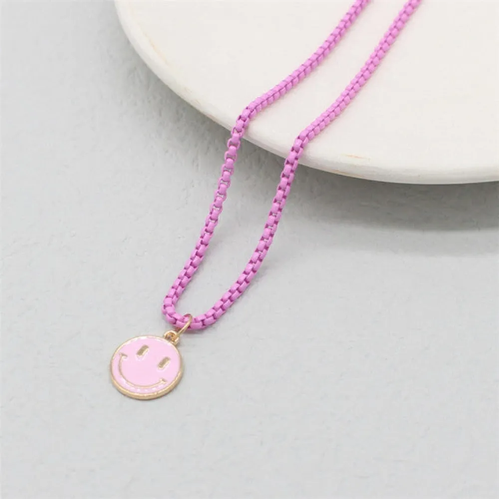Colorful Happy Face Necklace