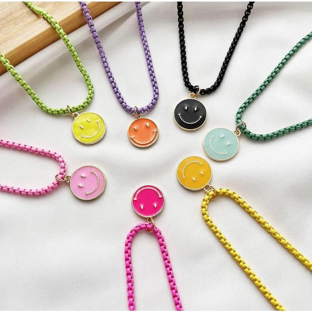 Colorful Happy Face Necklace