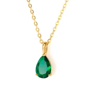 Colorful Zircon Charm Stainless Steel Necklaces