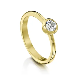 Contemporary 0.40ct Solitaire Diamond Ring in 18ct Yellow Gold
