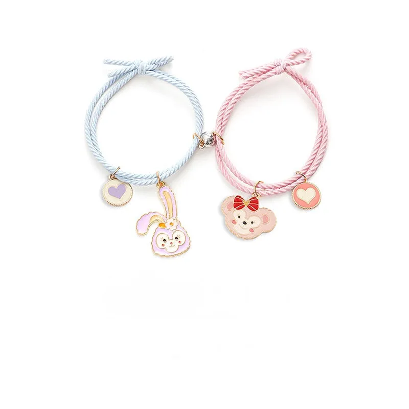 CutieCryptoCats 2pcs\Set Plus other Cute Cartoon  Bracelet Magnet Ball Hand Men and Women Gift Friendship NFT Charms Elastic Rope Jewelry