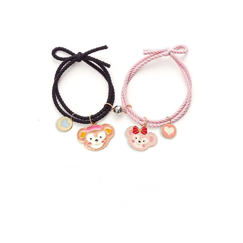 CutieCryptoCats 2pcs\Set Plus other Cute Cartoon  Bracelet Magnet Ball Hand Men and Women Gift Friendship NFT Charms Elastic Rope Jewelry