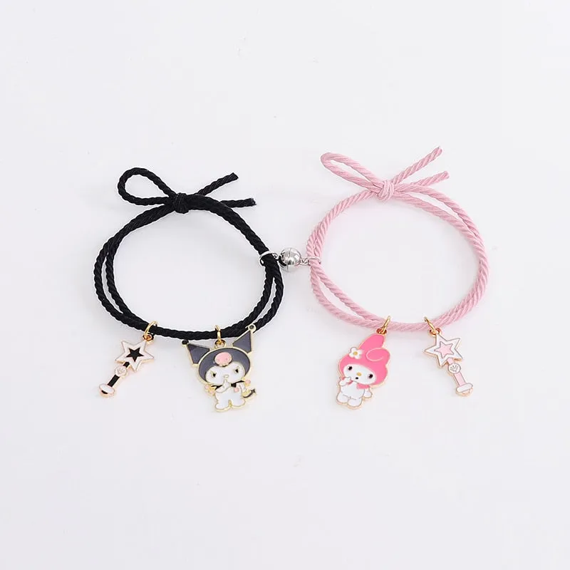 CutieCryptoCats 2pcs\Set Plus other Cute Cartoon  Bracelet Magnet Ball Hand Men and Women Gift Friendship NFT Charms Elastic Rope Jewelry
