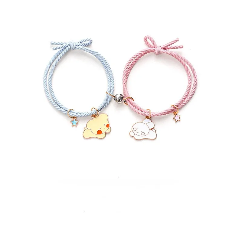 CutieCryptoCats 2pcs\Set Plus other Cute Cartoon  Bracelet Magnet Ball Hand Men and Women Gift Friendship NFT Charms Elastic Rope Jewelry