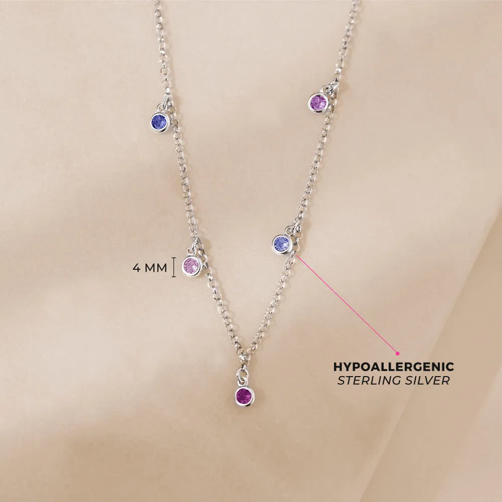 CZ Charm 16" Kids / Girls / Teen Necklace - Sterling Silver