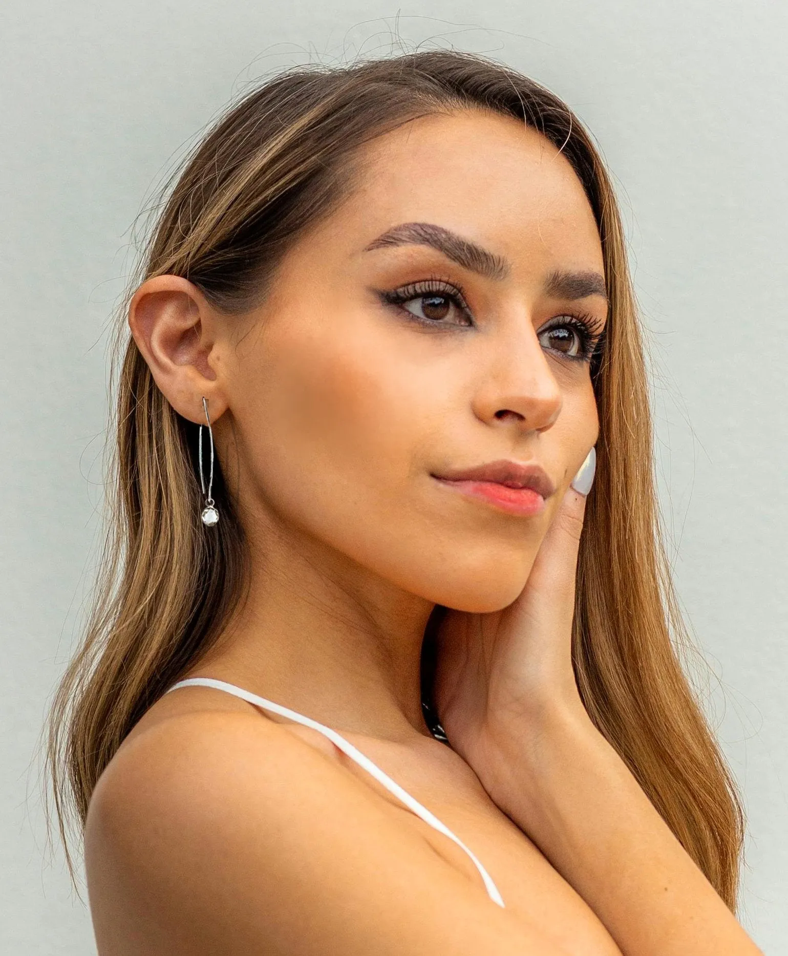 Dainty Clear Quartz Earrings: Chic Silver Fishhook Earrings