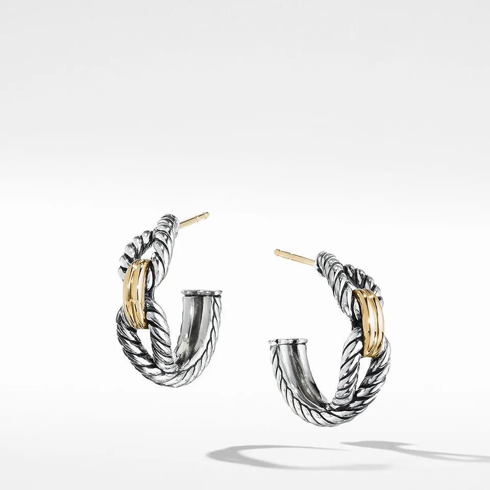 David Yurman Cable Loop Hoop Earrings with 18K Yellow Gold, 22mm