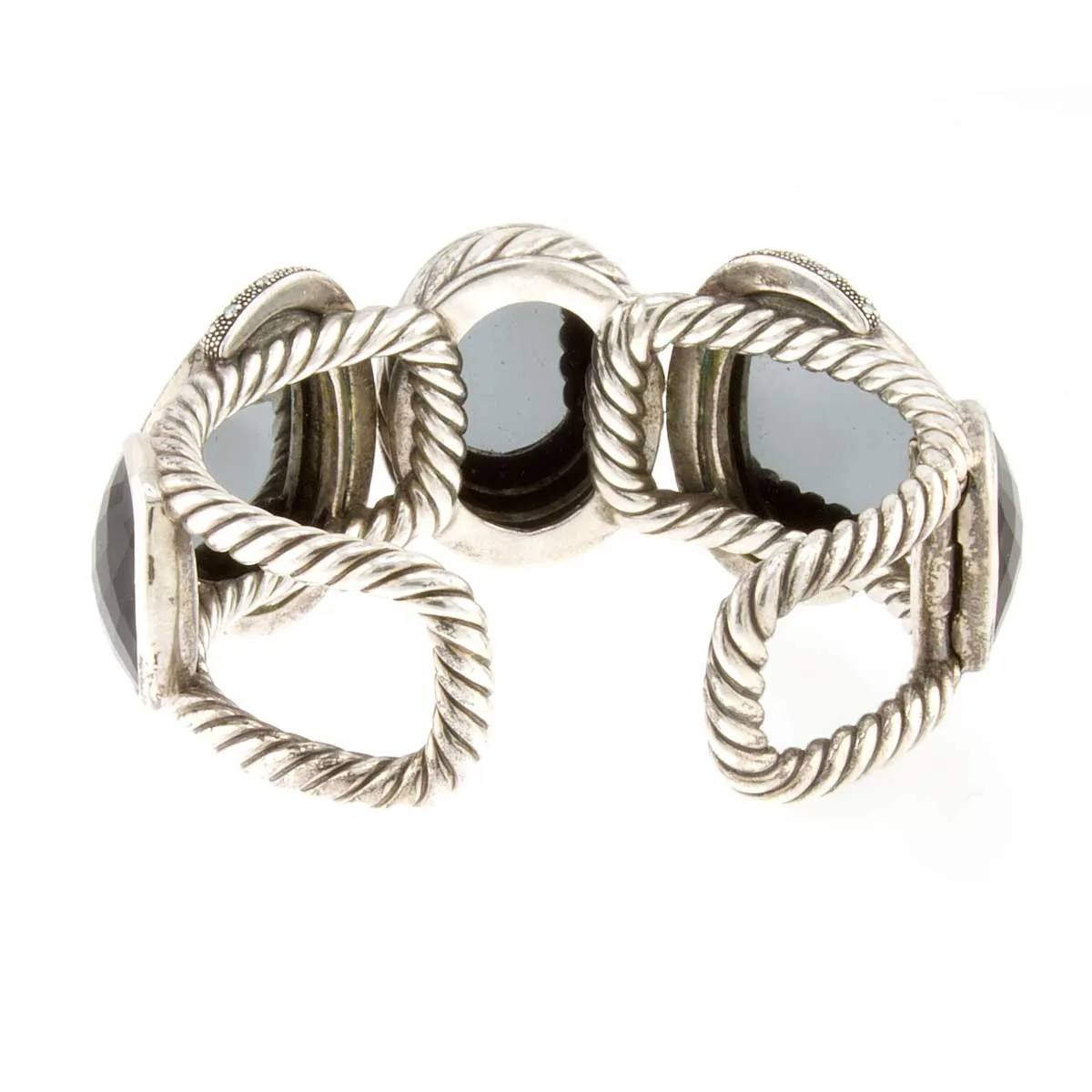 David Yurman Hematite Black Onyx Diamond Moonlight Cuff