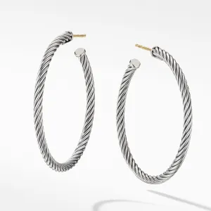 David Yurman Medium Cable Hoop Earrings, 1.5 Inches