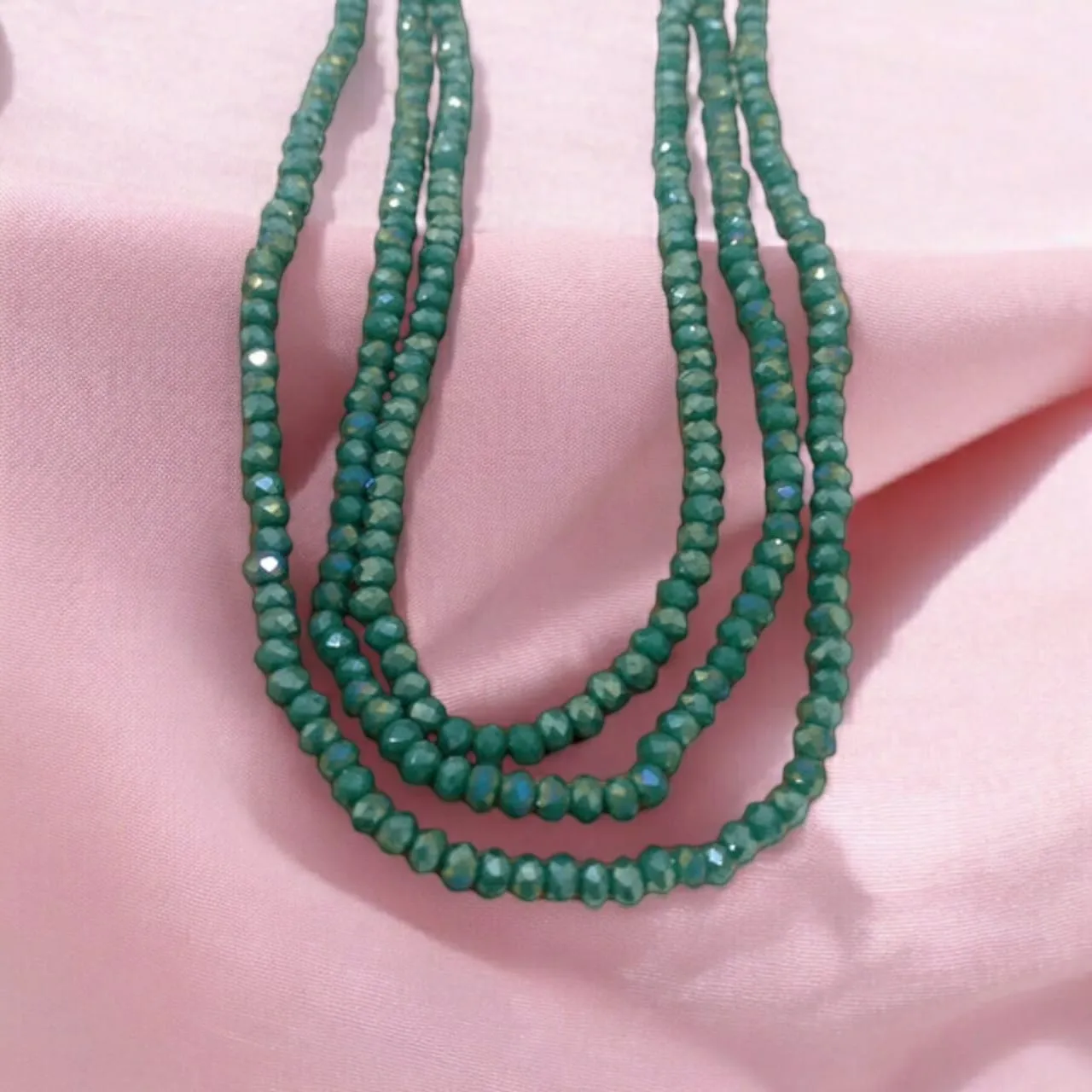 Delightful Candy Red and Aquamarine Green Necklace