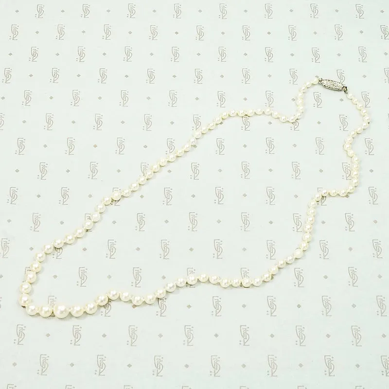 Delightful Diamond Barrel Clasp on Lovely Pearls