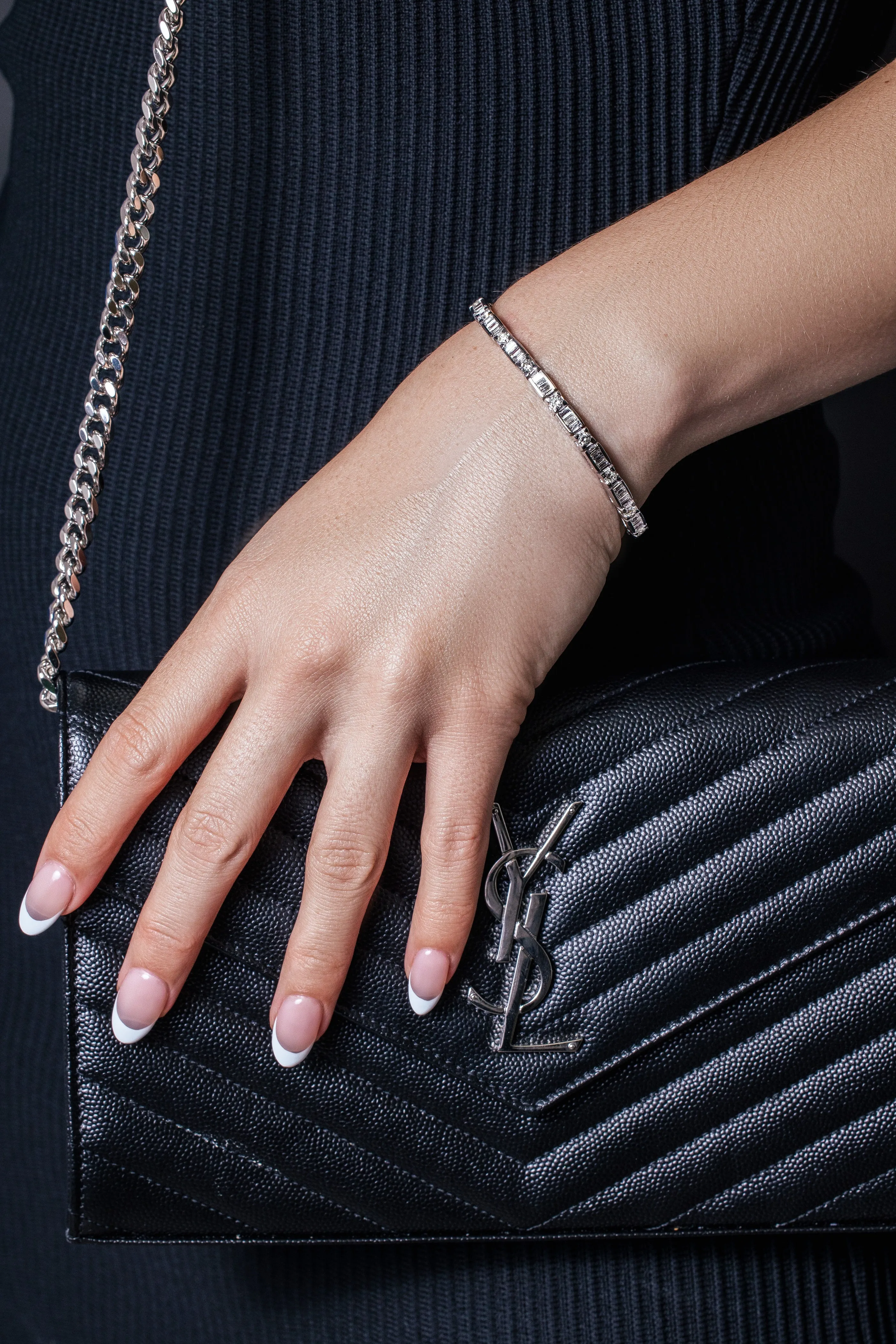 Diamond Bracelet With Baguette and Round Diamonds