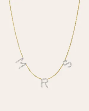 Diamond Spaced Initial Necklace