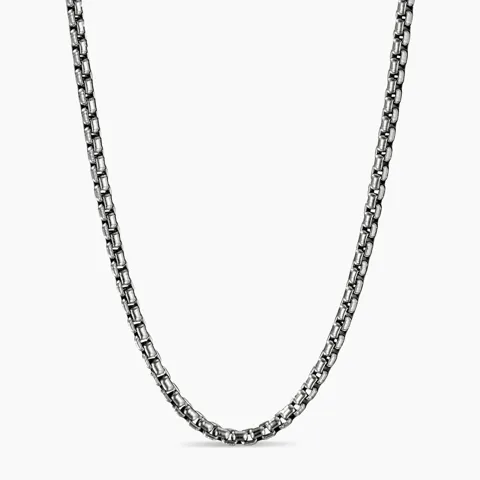DREW STAINLESS MEN'S BOX CHAIN NECKLACE - 3MM   5MM