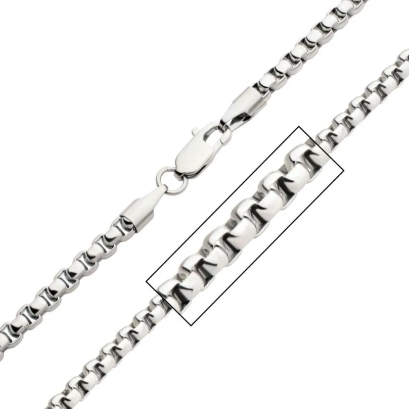 DREW STAINLESS MEN'S BOX CHAIN NECKLACE - 3MM   5MM