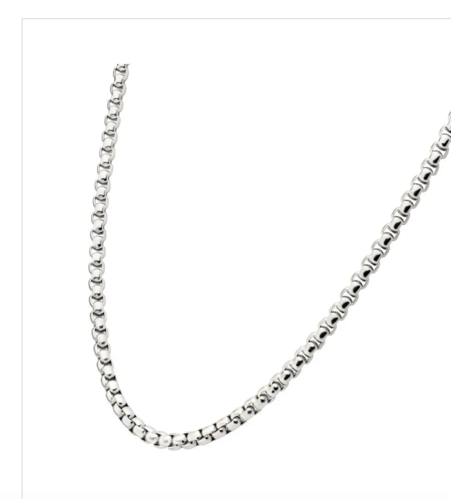 DREW STAINLESS MEN'S BOX CHAIN NECKLACE - 3MM   5MM