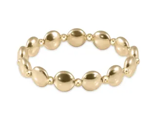 E Newton Honesty Gold Grateful Pattern 10mm Bead Bracelet