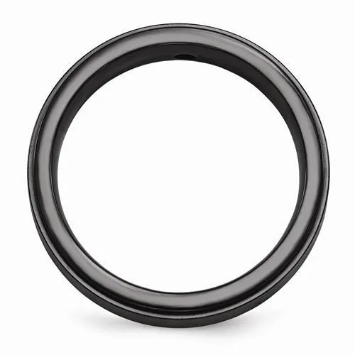 Edward Mirell Black Ti .03ct Diamond w/ Sterling Silver Bezel - 6mm