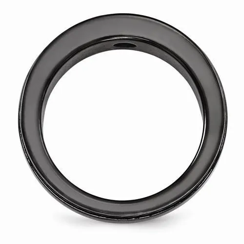 Edward Mirell BlackTi Cable Black Spinel w/ Sterling Silver Bezel - 7mm