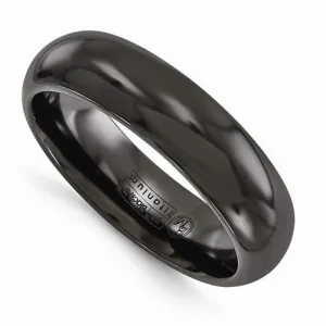 Edward Mirell Titanium Black Ti Polished Ring - 6mm